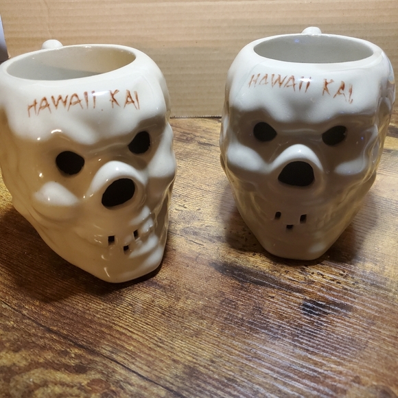 Hawaii Kai Other - Vintage (SET)Hawaii Kai Skull Tiki OMC Japan Hallow Bottom Mugs FREE SHIPPING
